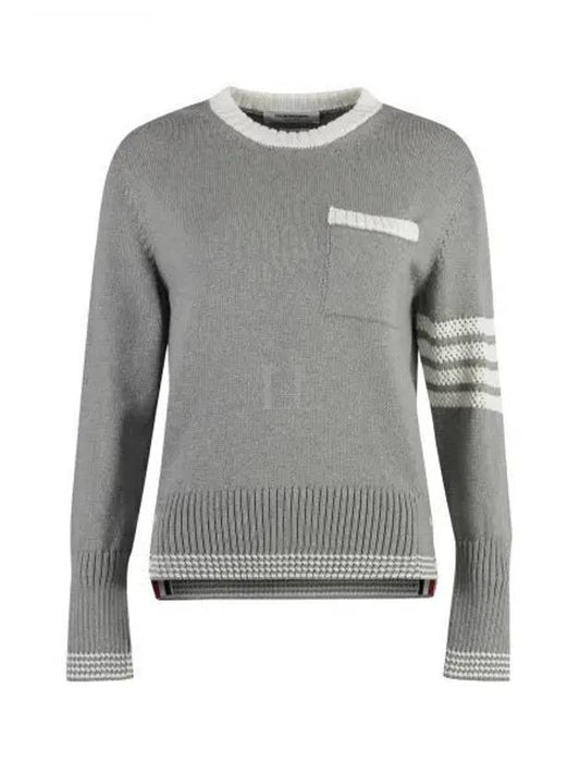 4 Bar Stripe Cotton Sweatshirt Grey - THOM BROWNE - BALAAN 2