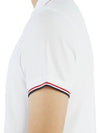 Stripe Trimming Logo Short Sleeve Polo Shirt White - MONCLER - BALAAN 9