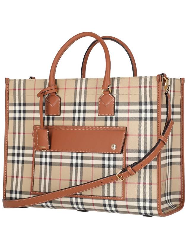 Freya Medium Tote Bag Brown Archive Beige - BURBERRY - BALAAN 3