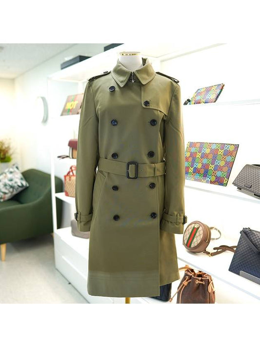 Harborne long trench coat khaki green - BURBERRY - BALAAN 2