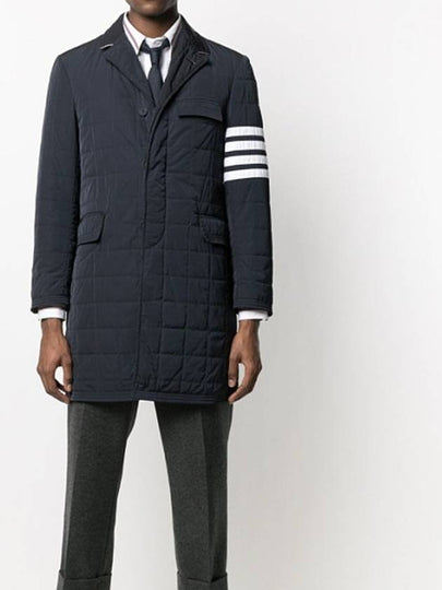 Men's 4 Bar Poly Twill Chesterfield Single Coat Navy - THOM BROWNE - BALAAN 2