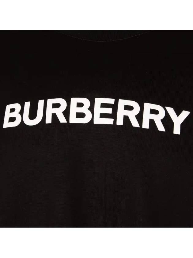 Logo Print Cotton Oversized Short Sleeve T-Shirt Black - BURBERRY - BALAAN 9