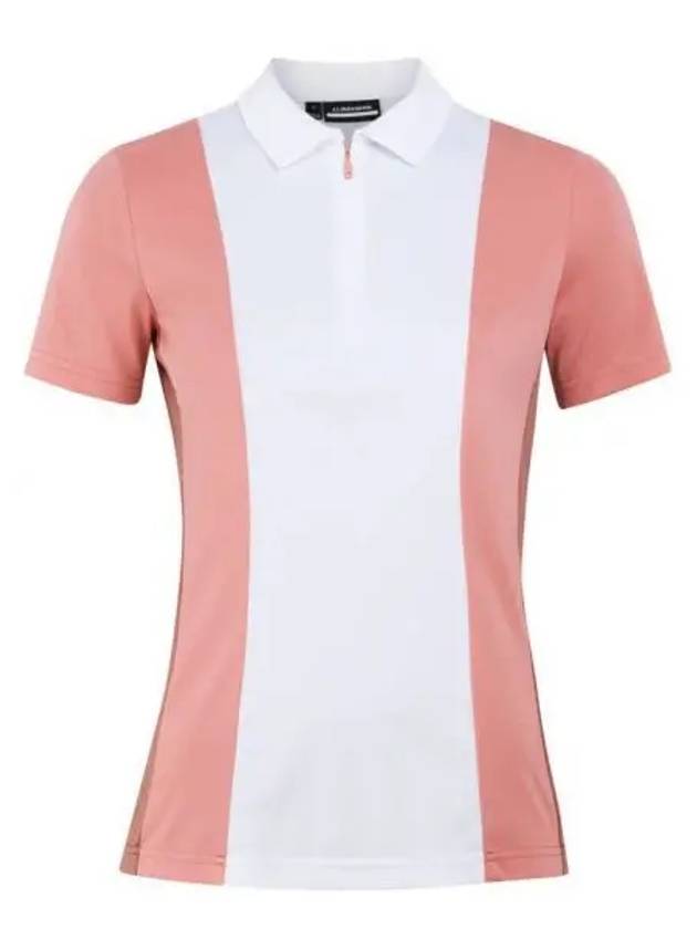 Women's Evelina Golf Polo Shirt Strawberry Ice - J.LINDEBERG - BALAAN 2