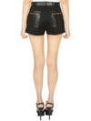 high rise monogram canvas leather shorts black - GUCCI - BALAAN.