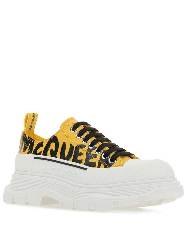 graffiti logo printed treadslick low-top sneakers - ALEXANDER MCQUEEN - BALAAN 3