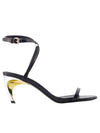 Armadillo Leather Sandals Heel Black - ALEXANDER MCQUEEN - BALAAN 1