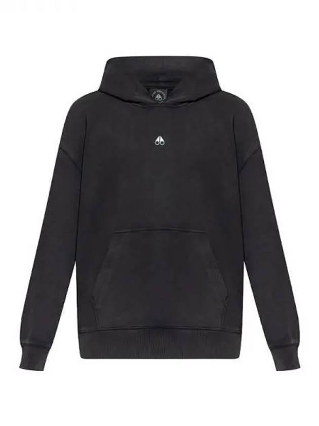 Logo Plaque Long Sleeve Hooded Black - MOOSE KNUCKLES - BALAAN 2