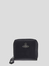 Vegan Biogreen Zipper Medium Half Wallet Black - VIVIENNE WESTWOOD - BALAAN 1