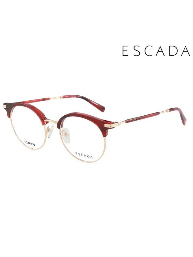 Glasses Frame VES A88F 0GG3 Round Titanium Men Women - ESCADA - BALAAN 1