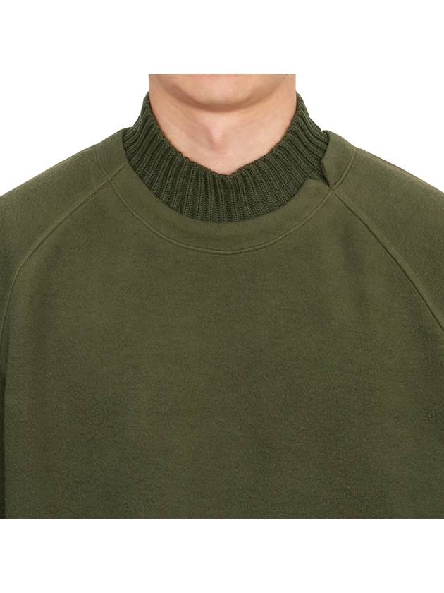 Garment Dyed Gauze Mock Neck Sweatshirt Green - STONE ISLAND - BALAAN 7