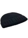 Logo Patch Wool Beanie Black - STONE ISLAND - BALAAN 5