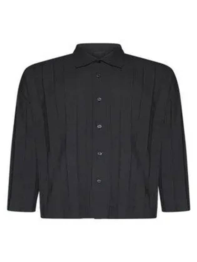 Pleated Long Sleeve Shirt Charcoal - ISSEY MIYAKE - BALAAN 2