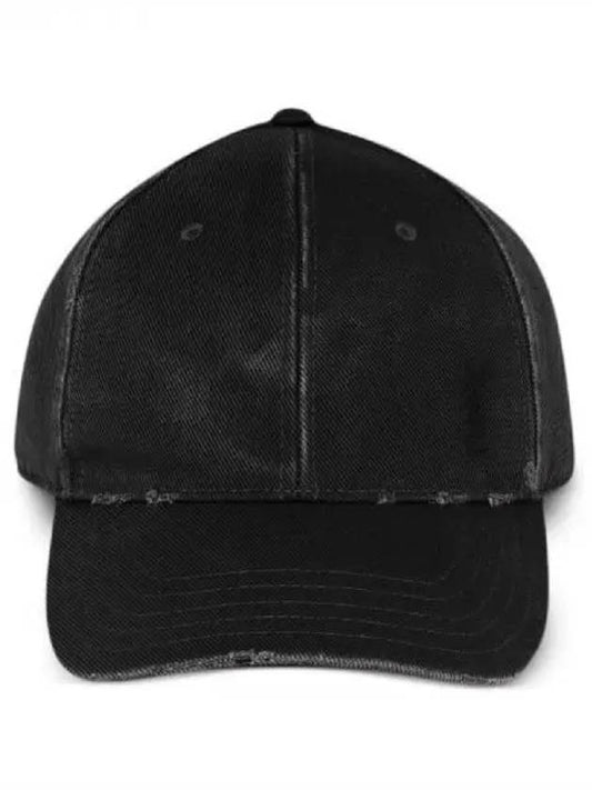 Cassandra logo embroidered washed denim ball cap - SAINT LAURENT - BALAAN 1