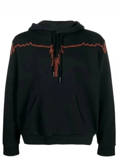 Stitch Wings Regular Hoodie Black - MARCELO BURLON - BALAAN 2