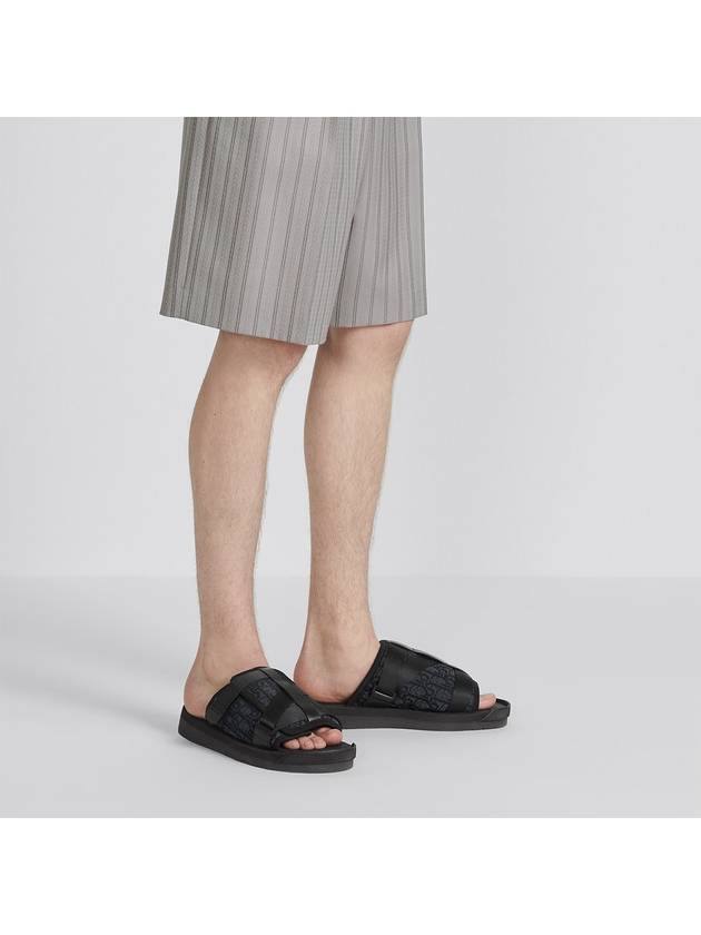 Oblique Jacquard Alpha Sandals Black - DIOR - BALAAN 7