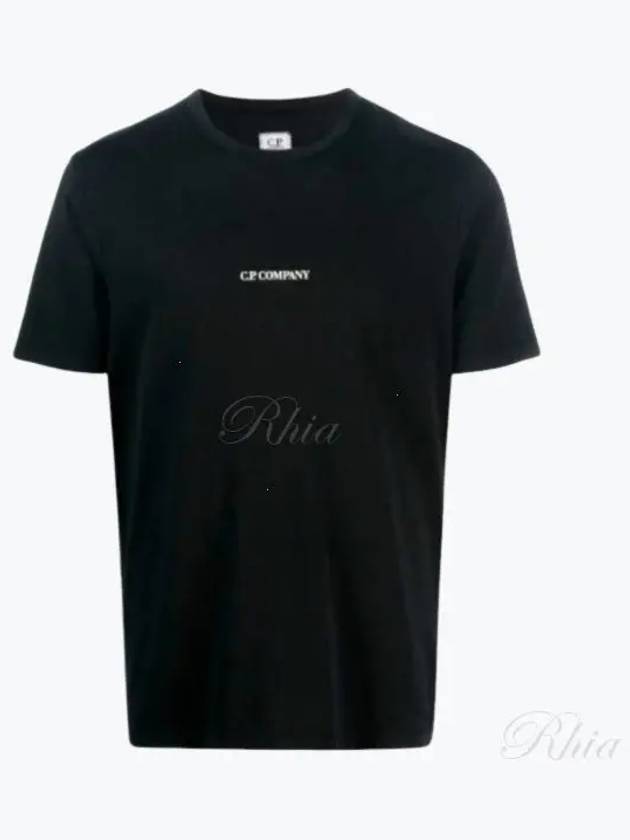 Logo Print Cotton Short Sleeve T-Shirt Black - CP COMPANY - BALAAN 2