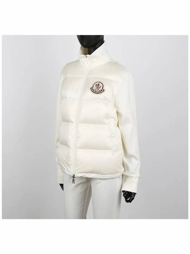 Logo Patch Knit Padded Zip-up Jacket White - MONCLER - BALAAN 4