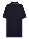 Stretch Cotton Pique Short Sleeve Polo Shirt Navy - STONE ISLAND - BALAAN 3