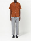 Back Stitch Pocket Viscose Short Sleeve Shirt Brown - MAISON MARGIELA - BALAAN 6