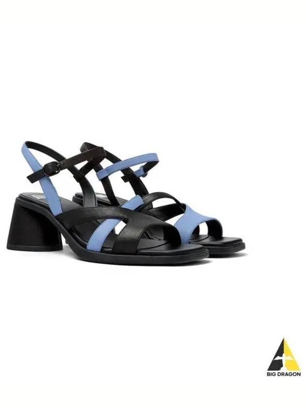 Twins Open Toe Leather Sandal Heels Black Blue - CAMPER - BALAAN 2