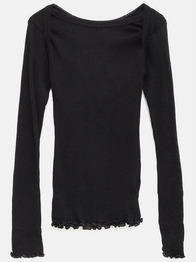 Disc Rib Wool Long Sleeve T Shirt Black - BASERANGE - BALAAN 2