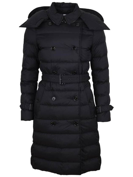 Women's Double Breasted Hooded Padded Black - BURBERRY - BALAAN 1