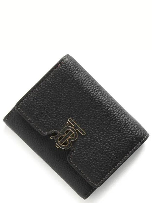 Monogram Motif Grainy Leather Folding Wallet Black - BURBERRY - BALAAN 2