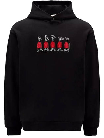 Duck Motif Hoodie Black - MONCLER - BALAAN 1