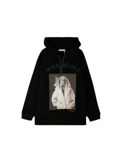 Lillo Graphic Print Cotton Hoodie Black - MAX MARA - BALAAN 2