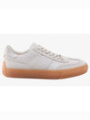 Round Toe Leather Low Top Sneakers White - TOD'S - BALAAN 2