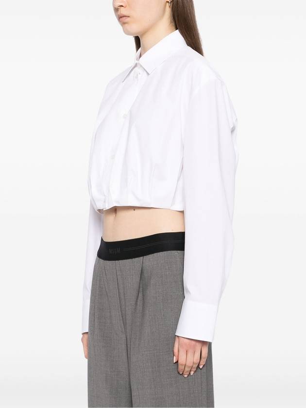 Embroidery Logo Crop Blouse White - MSGM - BALAAN 4