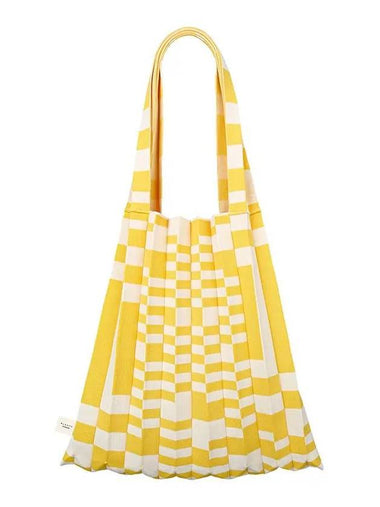 Shoulder bag grid yellow - PLEATSMAMA - BALAAN 1