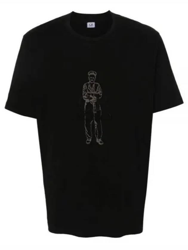 1020 Jersey British Sailor Short Sleeve T-Shirt Black - CP COMPANY - BALAAN 2