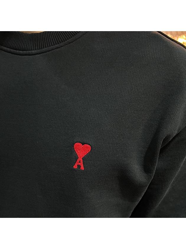 Small Heart Logo Sweatshirt Black - AMI - BALAAN 7