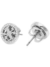 Miller Crystal Stud Earrings Silver - TORY BURCH - BALAAN 7