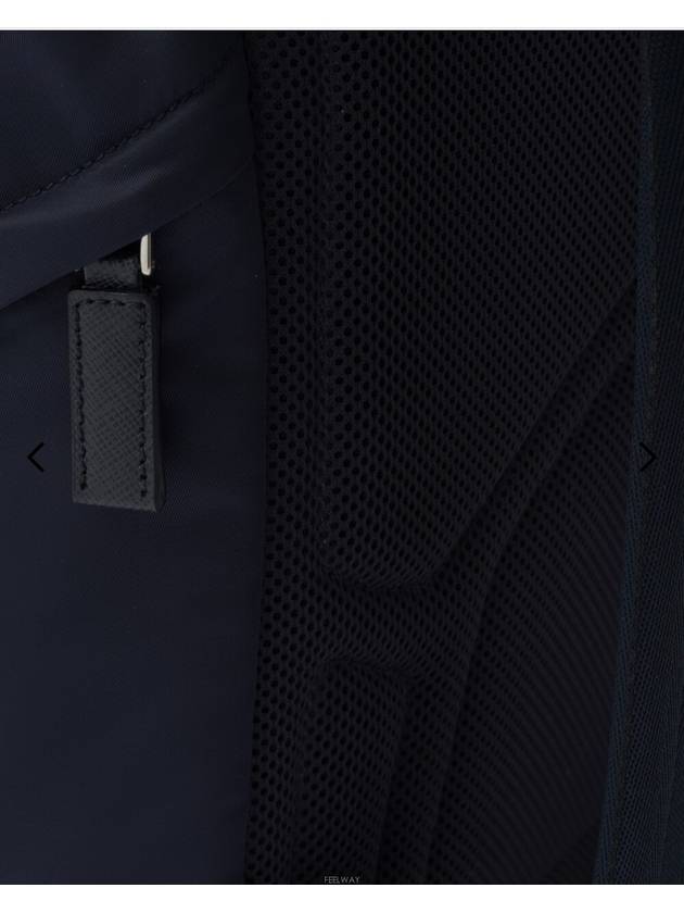 Re-Nylon Saffiano Leather Backpack Navy - PRADA - BALAAN 7