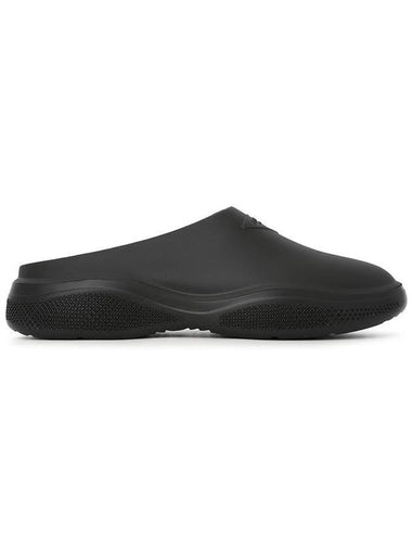 triangle logo foam rubber mule slippers black - PRADA - BALAAN 1