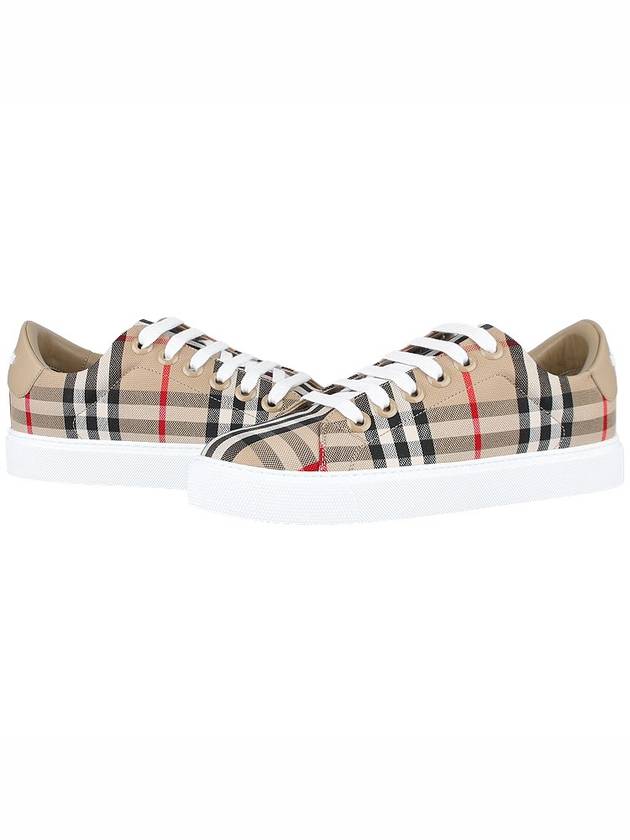 Vintage Check and Leather Sneakers Archive Beige - BURBERRY - BALAAN 2