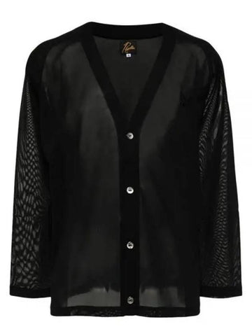 Men s Rayon Mesh Cardigan Black 242126 - NEEDLES - BALAAN 1