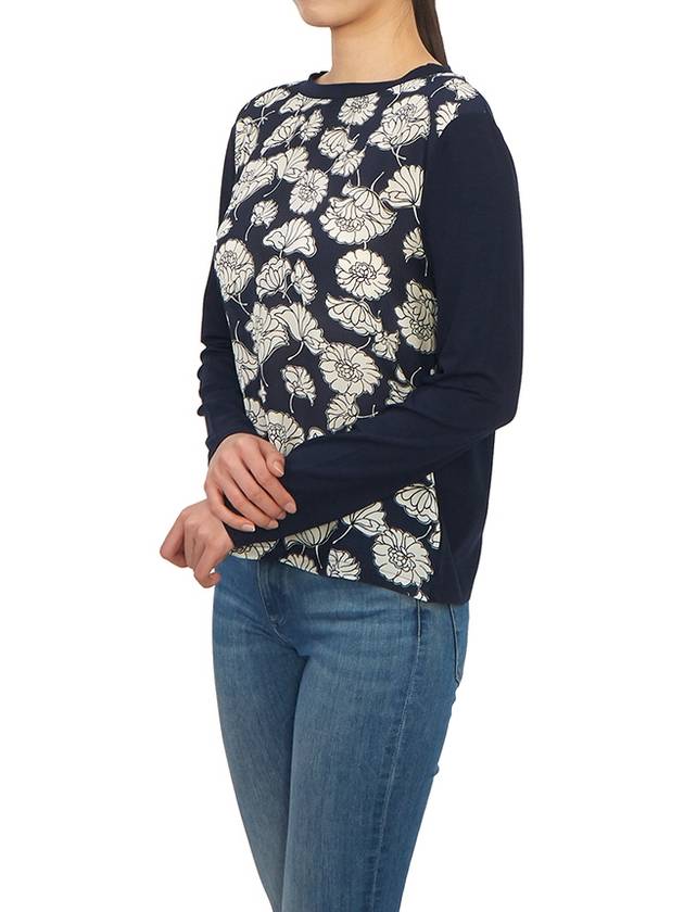 Calamai Print Long Sleeve T-shirt Navy - MAX MARA - BALAAN 5