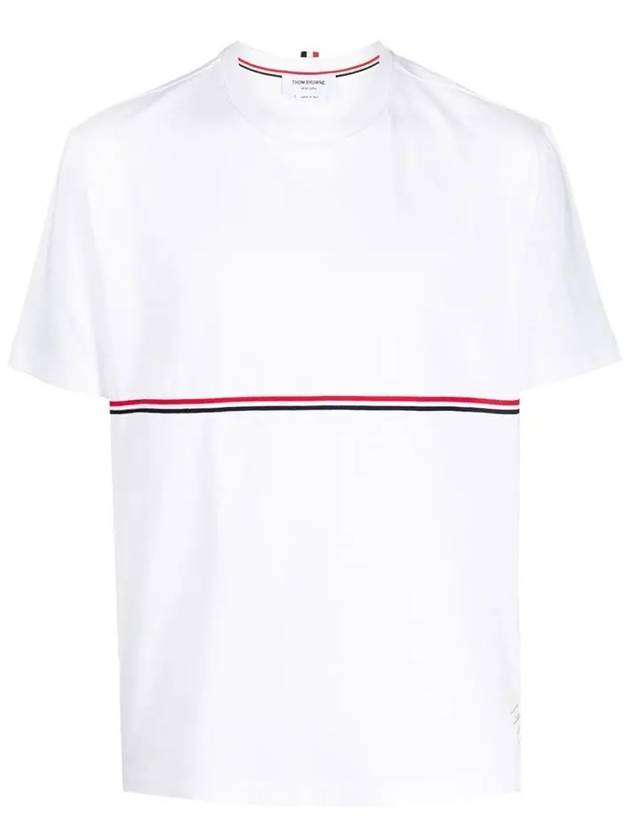 Midweight Jersey Short Sleeve T-Shirt White - THOM BROWNE - BALAAN 3