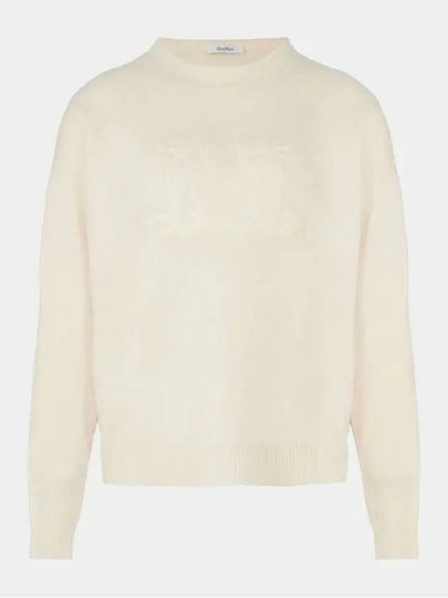 Aster M Logo Cashmere Knit Top Ivory - MAX MARA - BALAAN 2