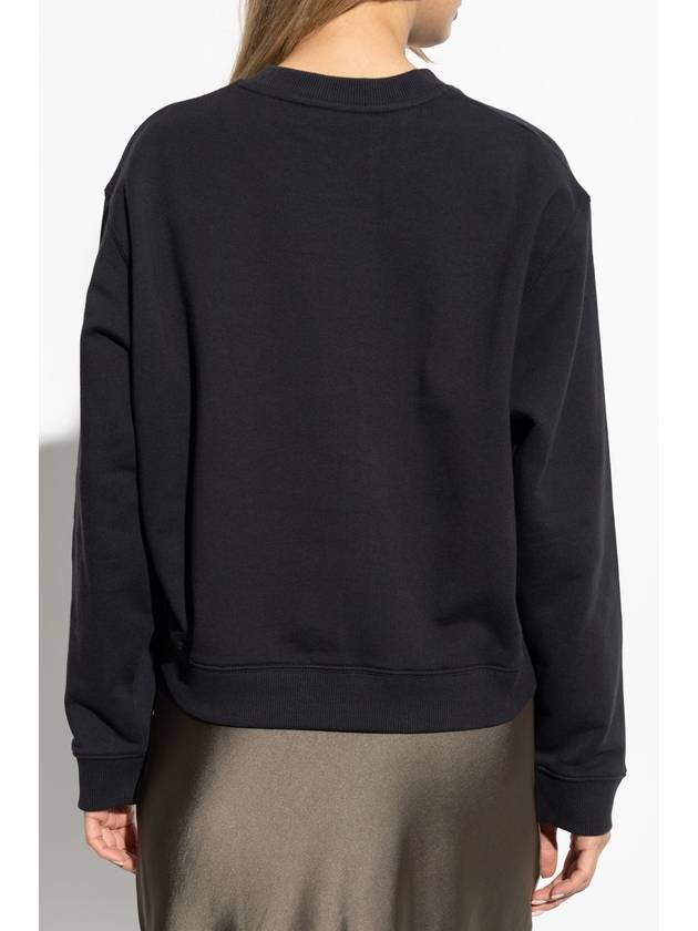 Tory Burch Sweatshirt With Logo Finished With Shimmering Sequins, Women's, Black - TORY BURCH - BALAAN 4