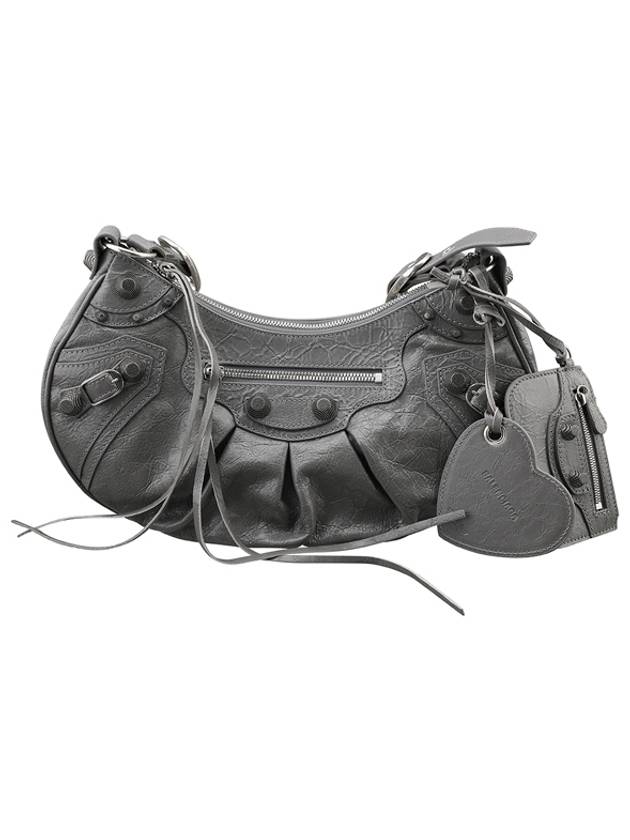 Le Cagole Small Leather Shoulder Bag Grey - BALENCIAGA - BALAAN 2