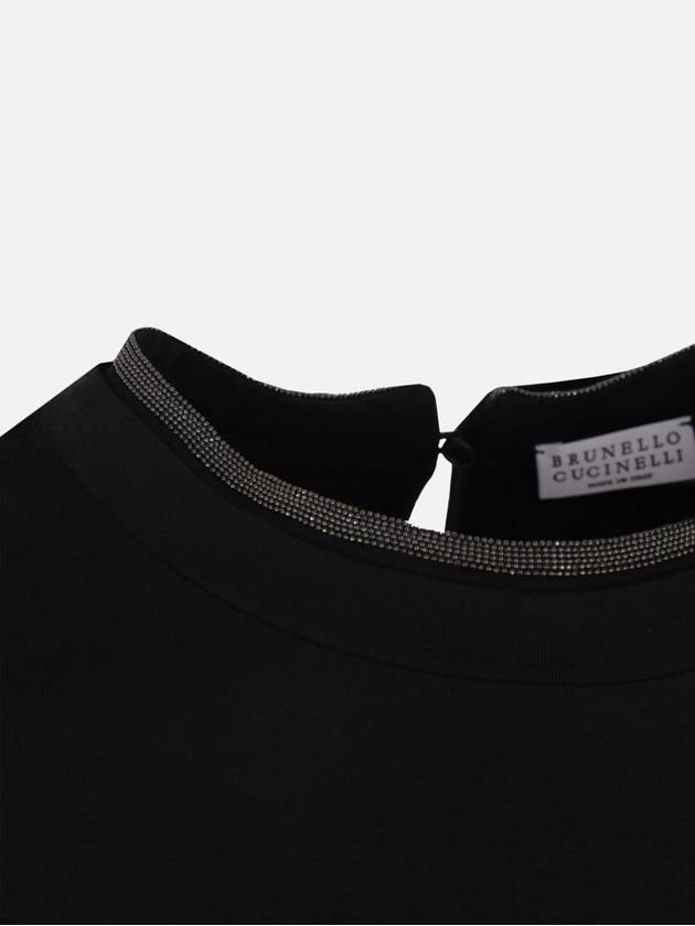 Monilli Jersey Short Sleeve T-Shirt Black - BRUNELLO CUCINELLI - BALAAN 4