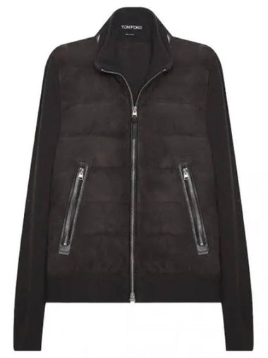 Down suede front zip through jacket - TOM FORD - BALAAN 1