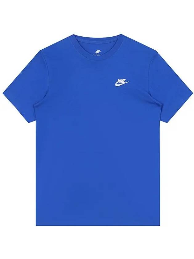 NSW Club French Terry Short Sleeve T-Shirt Blue - NIKE - BALAAN 3