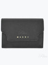 Saffiano Leather Trifold Half Wallet Black - MARNI - BALAAN 2