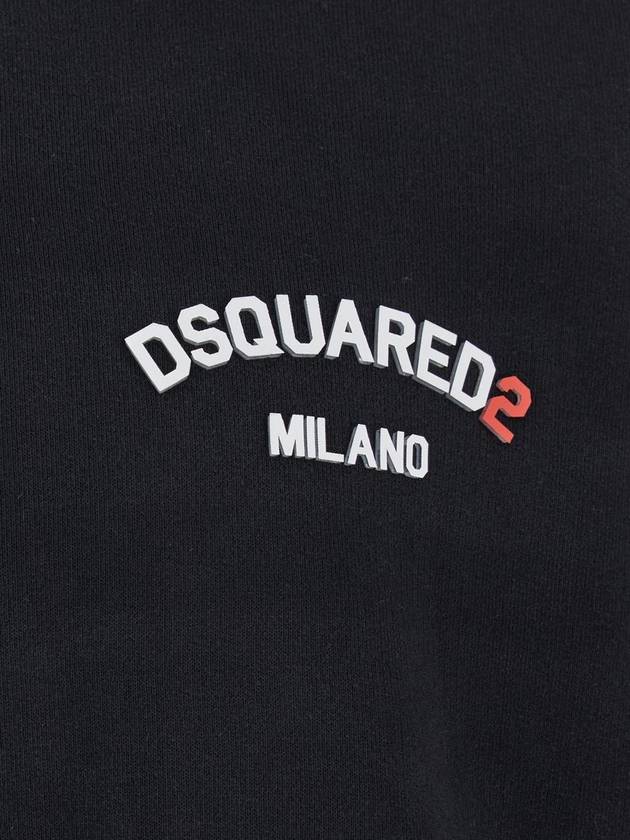 Black Crewneck Sweatshirt With Logo Lettering On The Front In Cotton Man - DSQUARED2 - BALAAN 3