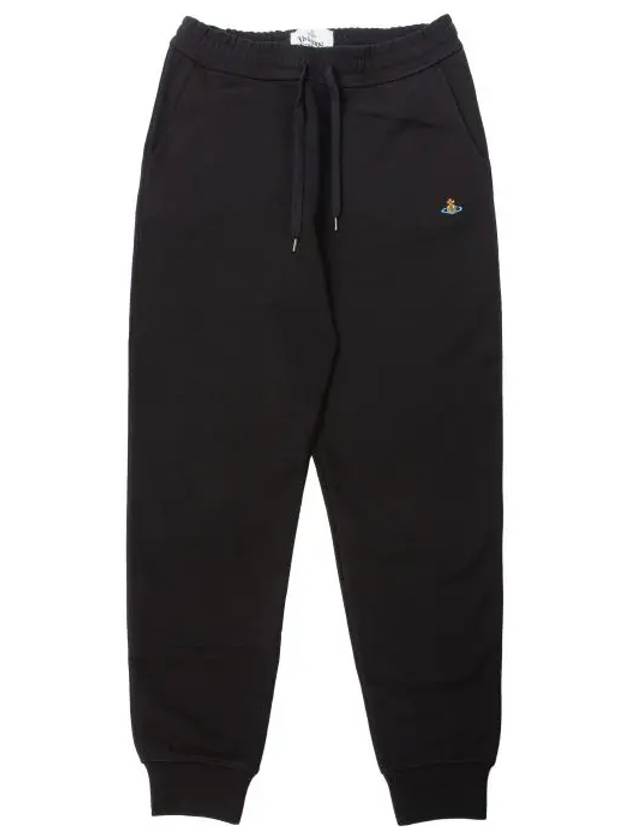 Women's ORB Embroidered Logo Classic Jogger Track Pants Black - VIVIENNE WESTWOOD - BALAAN 3